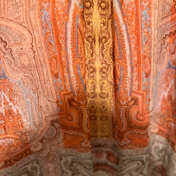 Soho Apparel Boho Maxi Dress Size 8 Orange Paisley Sleeveless - Picture 12 of 13